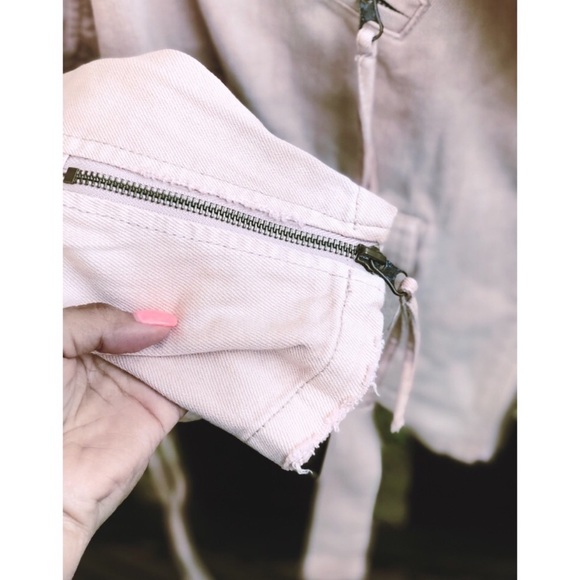 NWT Free People • Lace-Up Denim Rose Moto Jacket - Picture 6 of 8